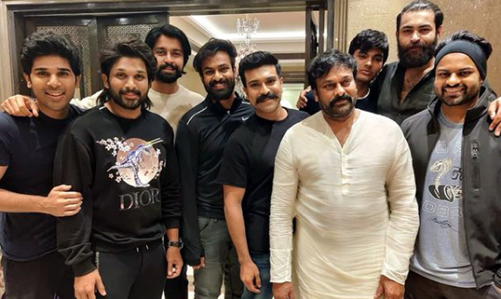 Mega Star Chiranjeevi Ram Charan Allu Arjun