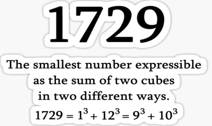 Srinivasa Ramanujan Number 1729